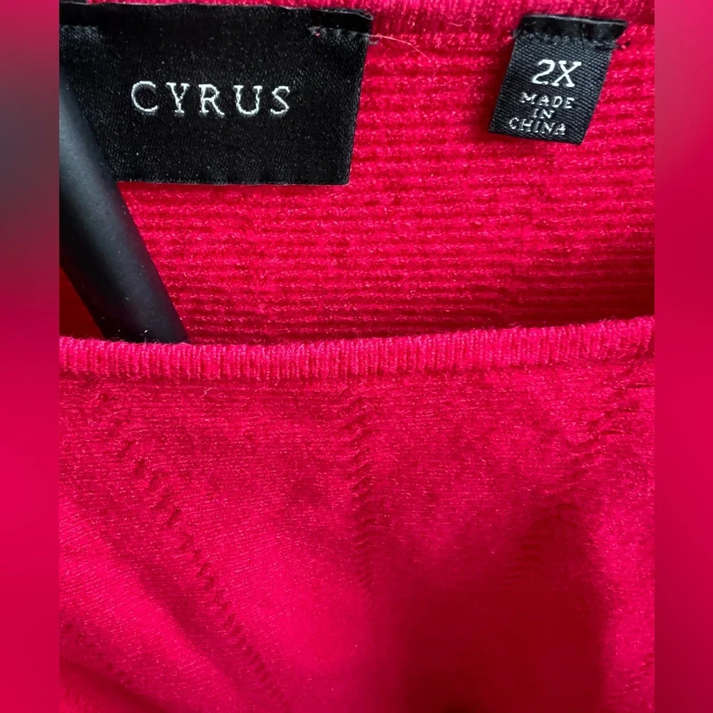 Cyrus Red Knit Top Dolman Sleeves 2XL - Picture 4 of 5